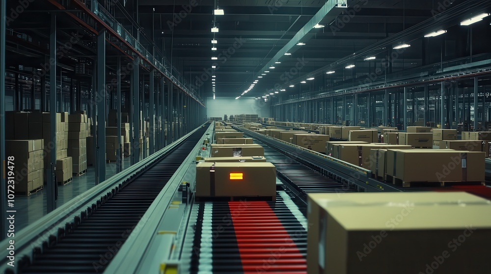 Poster 3pl warehouse with automated systems managing