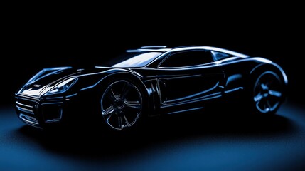 sleek and powerful sports car in the dark