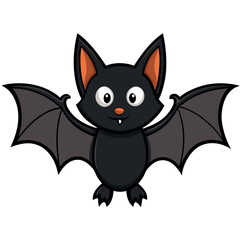 Halloween bat illustration clip art on white background