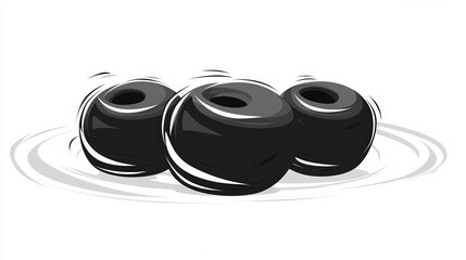 Smooth Gliding Stones on Plain White Background