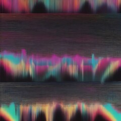 glitched screen with colors, colors wave on dark lines, digital glitch 
