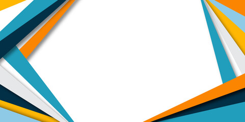 Geometric shape colorful background design. Low poly dynamic triangle design. Modern blue yellow abstract presentation on white background Trendy techno business template for wallpaper, banner, vector