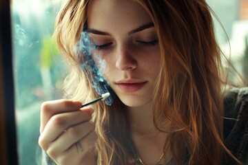 Obraz premium Focused Girl with DIY Crafts in Natural Lighting