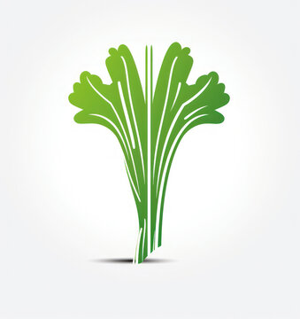 green celery leaves simple graphic design clip art preview