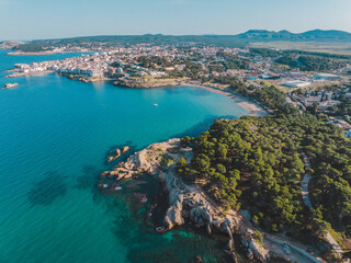 Obraz premium Paysage marin et falaise, Côte Espagnole, nature, calanques, paysage méditerranéen.