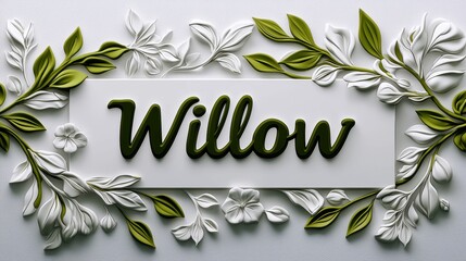 Elegant Botanical Design with the Name Willow