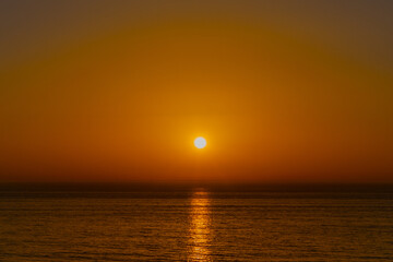 Sunset on the beach of Aourir Morocco