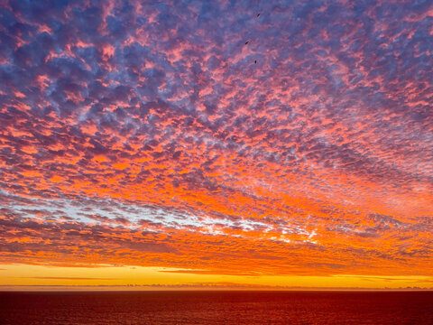 Sunset on the beach of Aourir Morocco