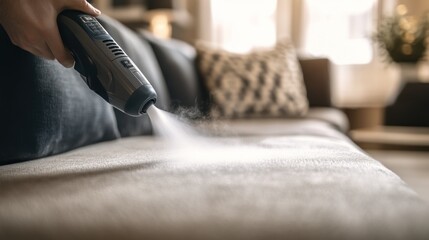Cleaning a Couch with a Steamer