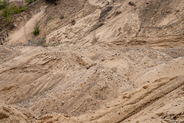 Sand quarry, in the photo, a quarry for the extraction of sand.