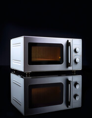 Obraz premium microwave, isolated on a dark black