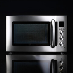 Fototapeta premium microwave, isolated on a dark black