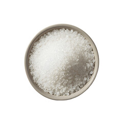 Organic White Pearl Sugar in bowl on transparent background