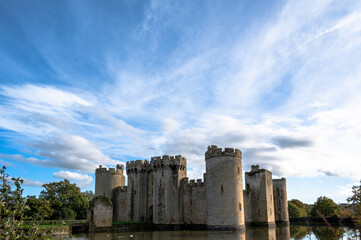 Bodiam Castle with its moat near Robertsbridge in East Sussex, England