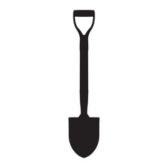 Short Handle Shovel Silhouette Vector Illustration