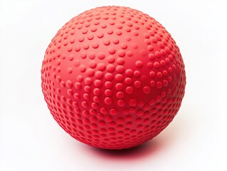 Vibrant red rubber ball with textured surface