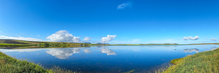 Orkney, Scotland - August 6, 2024: The Loch of Stenness on the island of Orkney in Scotland
