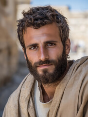Fototapeta premium portrait de Jésus de Nazareth souriant. 