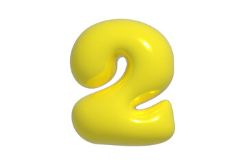 3d yellow two number