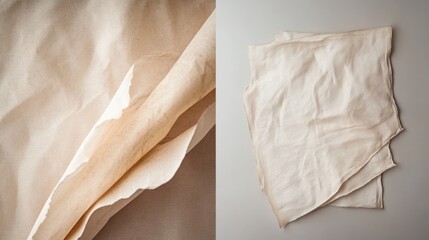 Obraz premium crumpled paper textures in neutral tones