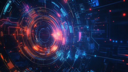 Fototapeta premium Glowing Neon Digital Frame Border with Bright Vibrant Lights and Futuristic Abstract Patterns new beautiful stock image illustration AI