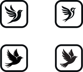 Fototapeta premium Dove Silhouette Vector Art