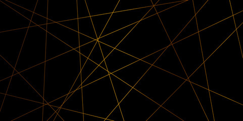 Abstract red and golden color line straight Vector in black background, geometric random chaotic line design with transparent background Vector Illustration