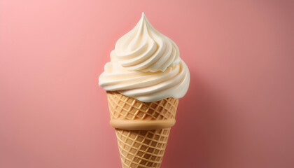 Ice cream cone, isolated on a Pastel