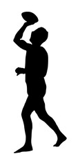 Throwing Football Silhouette