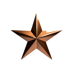 Obraz premium metal bronze glossy star isolated on white background cutout PNG