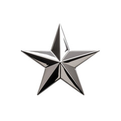 Obraz premium metal shiny silver star isolated on white background cutout PNG
