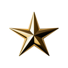 Obraz premium metal shiny golden star isolated on white background cutout PNG