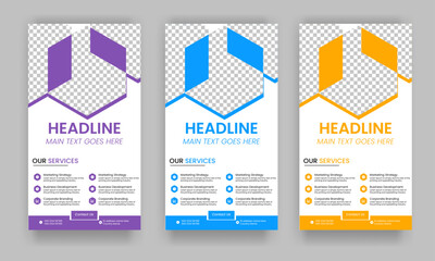 Business Roll Up Banner corporate Roll up background for Presentation, Vertical roll up, x-stand, exhibition display, Retractable banner