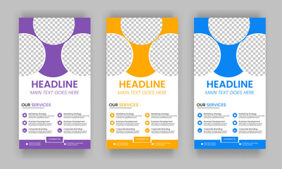 Business Roll Up Banner corporate Roll up background for Presentation, Vertical roll up, x-stand, exhibition display, Retractable banner