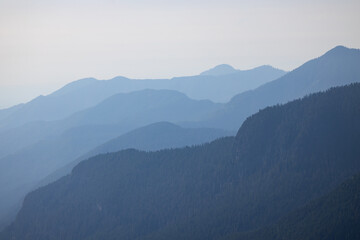 Layers of Mountain Ridges in the Mt. Baker-Snoqualmie National Forest in Washington