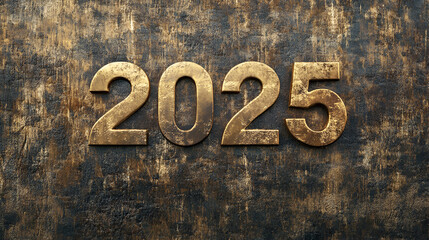 2025 wallpaper in rustic metallic textures warm gold and brown gradients 2025 in embossed bronze 