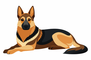 Shepard dog isolated on white background vector art illustration