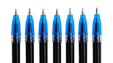 blue pens on white