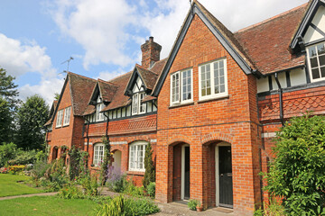 	
Historic houses on a street in Avebury, England	