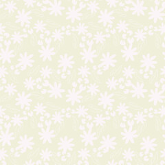 Cute feminine watercolor seamless pattern with wildflowers.hand drawn