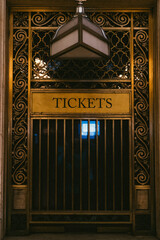 A stunning Vintage Ticket Booth featuring a beautiful and ornate Art Deco Design