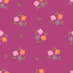 Obraz premium cute small flower seamless pattern on background