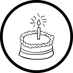 Happy birthday simple vector icon