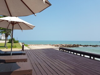 beach with umbrella