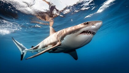 Fototapeta premium great white shark close up