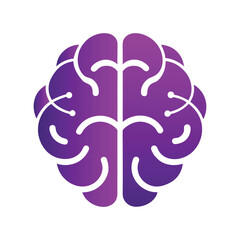 Brain Icon Silhouette Vector Illustration - Transparent Background for Creative Projects, Knowledge, and Cognitive Art