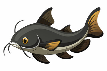 Traditionally American catfish vector art illustration