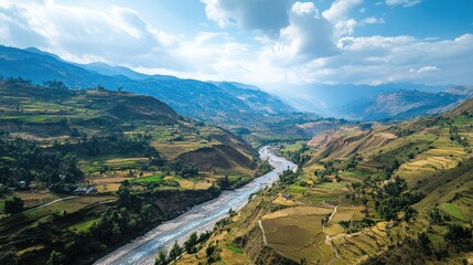 Serene Mountain Valley Landscape