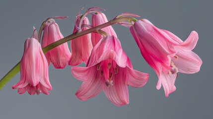 Fototapeta premium Captivating close up of a bright pink bluebell flower against a transparent background