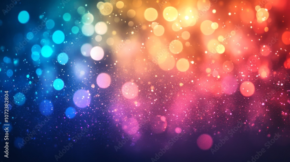 Poster abstract colorful bokeh background with shimmering lights